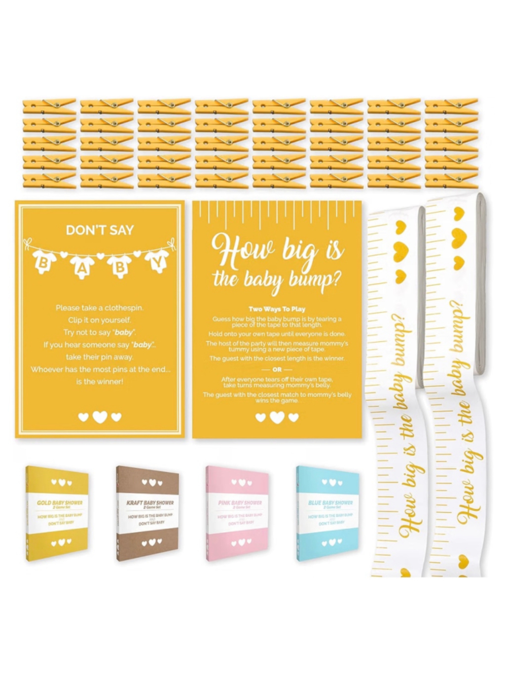 NEW How Big is the Baby Bump & Don't Say Baby Shower Party Game Set